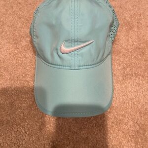Nike Aqua teal perforated baseball cap hat. New never worn. Sweat wicking